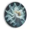 Zeewezen - Wit - Golven - Water Akoestische PET Vilt - Rond klein -3d