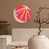 Grapefruit - Geschilderd - Roze - Strepen Wandcirkel kunststof plaat 5mm dik klein -sfeer1