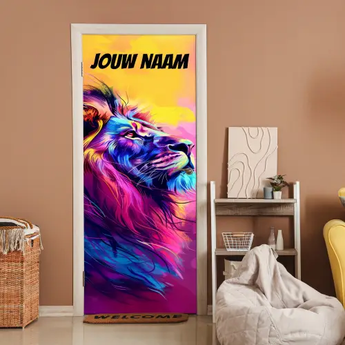 Modern dierdesign met naamtekst deurposter klein -sfeer1