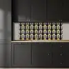 Retro - Bloem - Zwart - Okergeel keuken achterwand 2 middel 871 -sfeer1