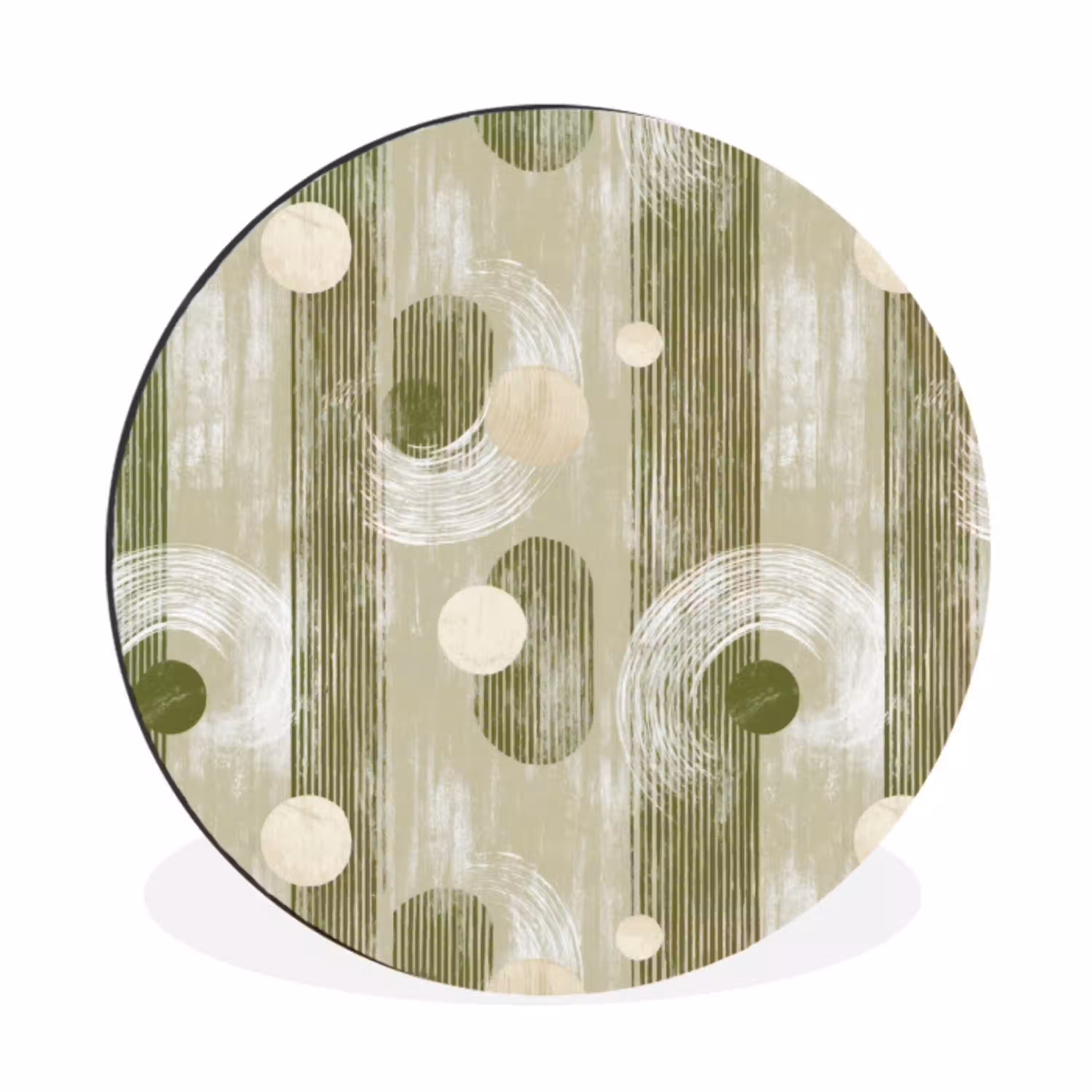 Artistiek - Modern - Groen Wandcirkel aluminium klein 190 -3d