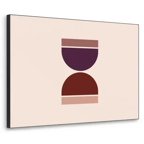 Zandloper - Symmetrisch - Rood - Paars Textielframe zwart klein -3d
