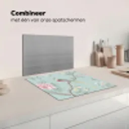Vogel - Bloemen - Kleurrijk Inductie beschermer vinyl 3mm middel -wsfeer7_website