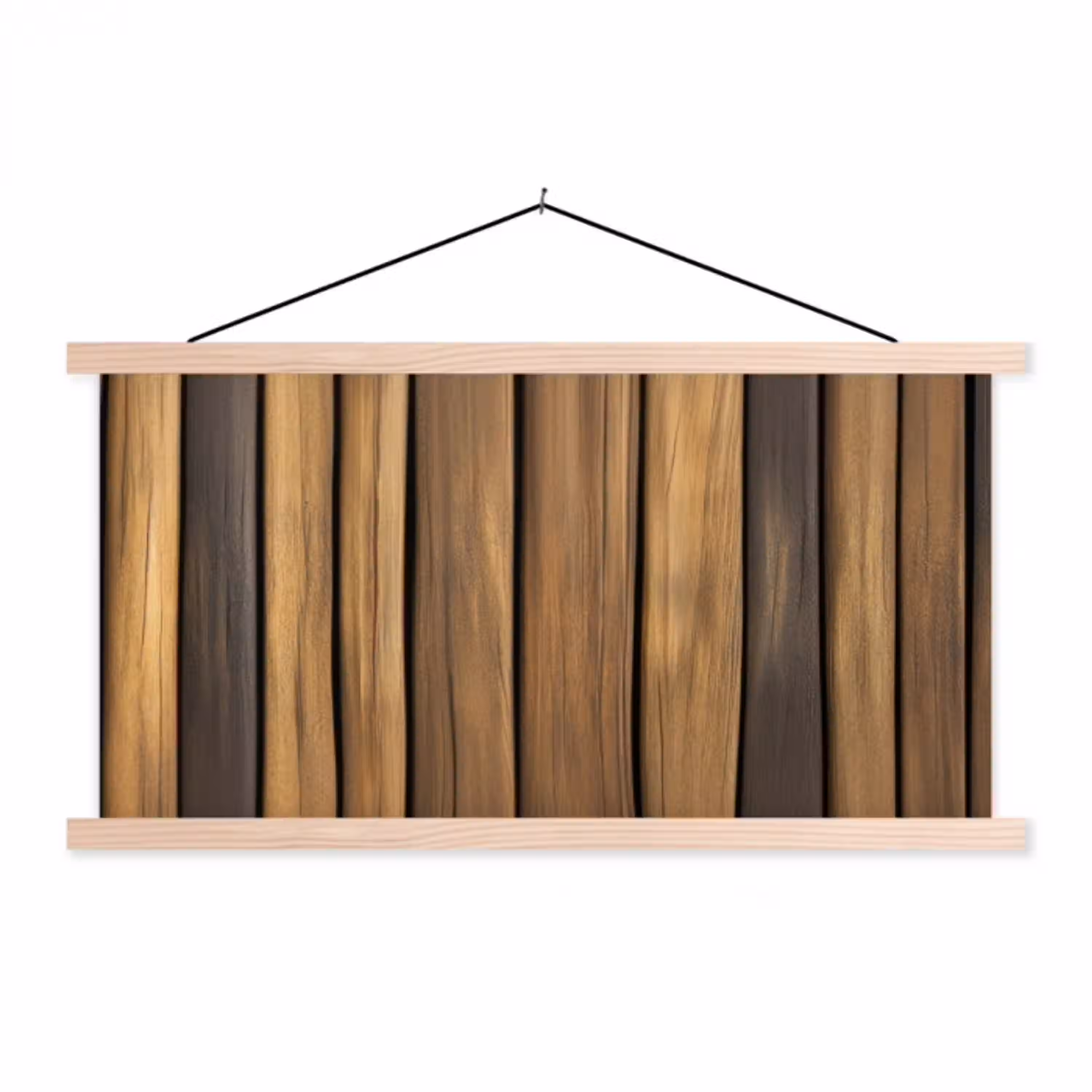 Hout - Planken - Natuurtinten textielposter latten blank klein -3d