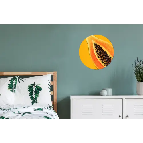Papaja - Oranje - Topisch Wandcirkel aluminium klein -slaapkamer