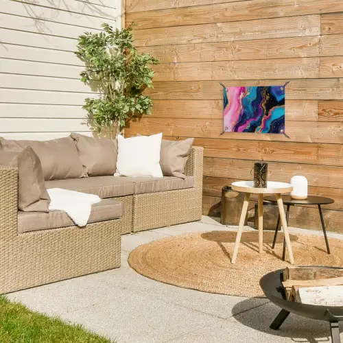 Marmer - Modern - Goud tuinposter los doek klein -sfeer4