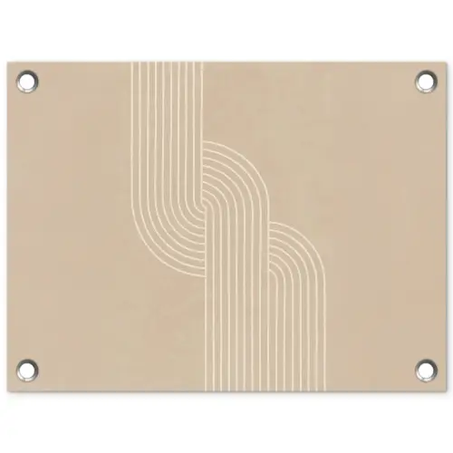 Parallelle lijnen - Lichte textuur - Beige tuinposter los doek klein -3d