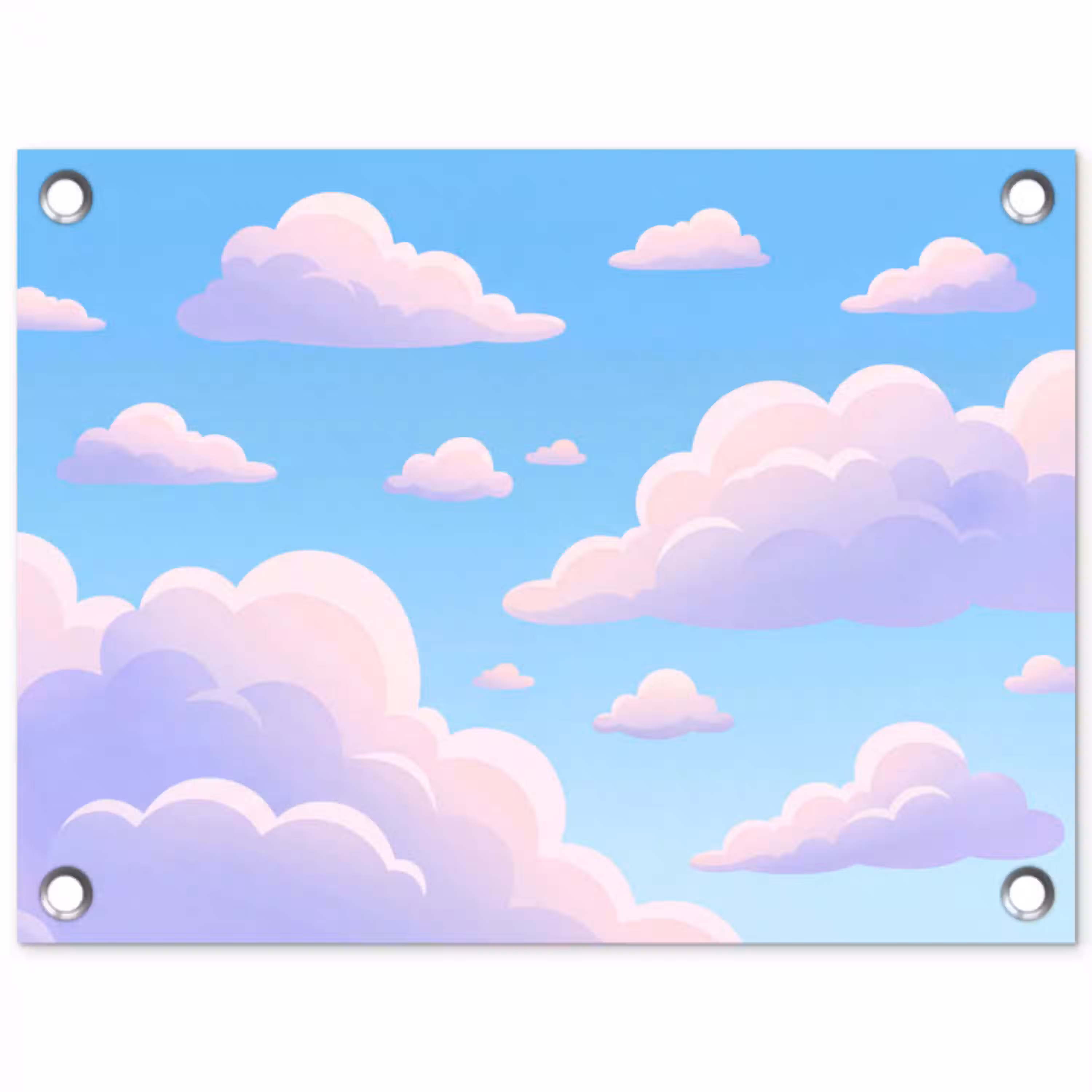 Wolken - Roze - Blauw - Natuur - Modern tuinposter los doek klein -3d
