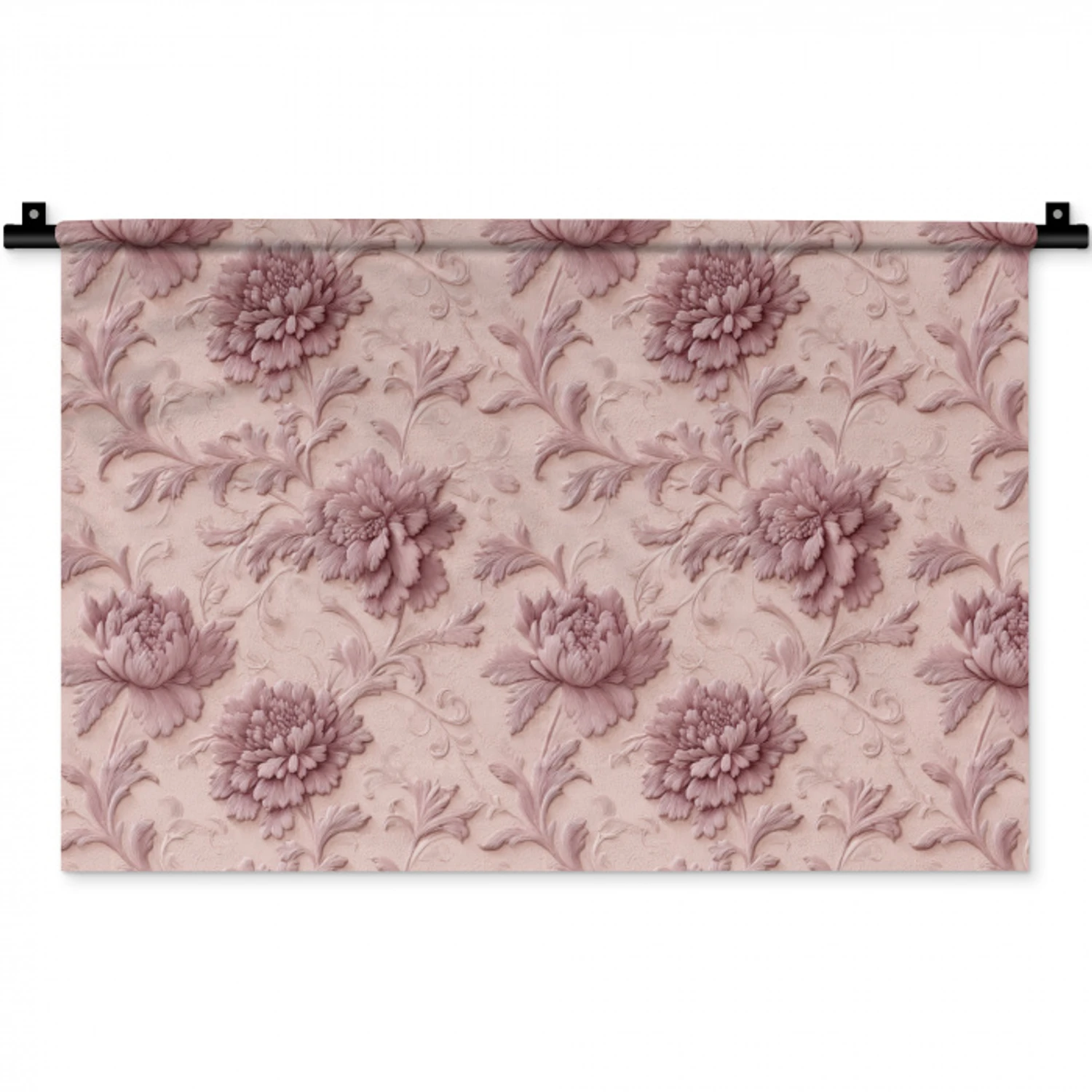 Reliëf - Pioenrozen - Roze Wandkleed katoen klein 269 -zz3d