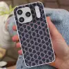 Modern - Patroon - Donkerblauw - Roze Telefoonhoesje iPhone 17 Pro klein 878 -sfeer2