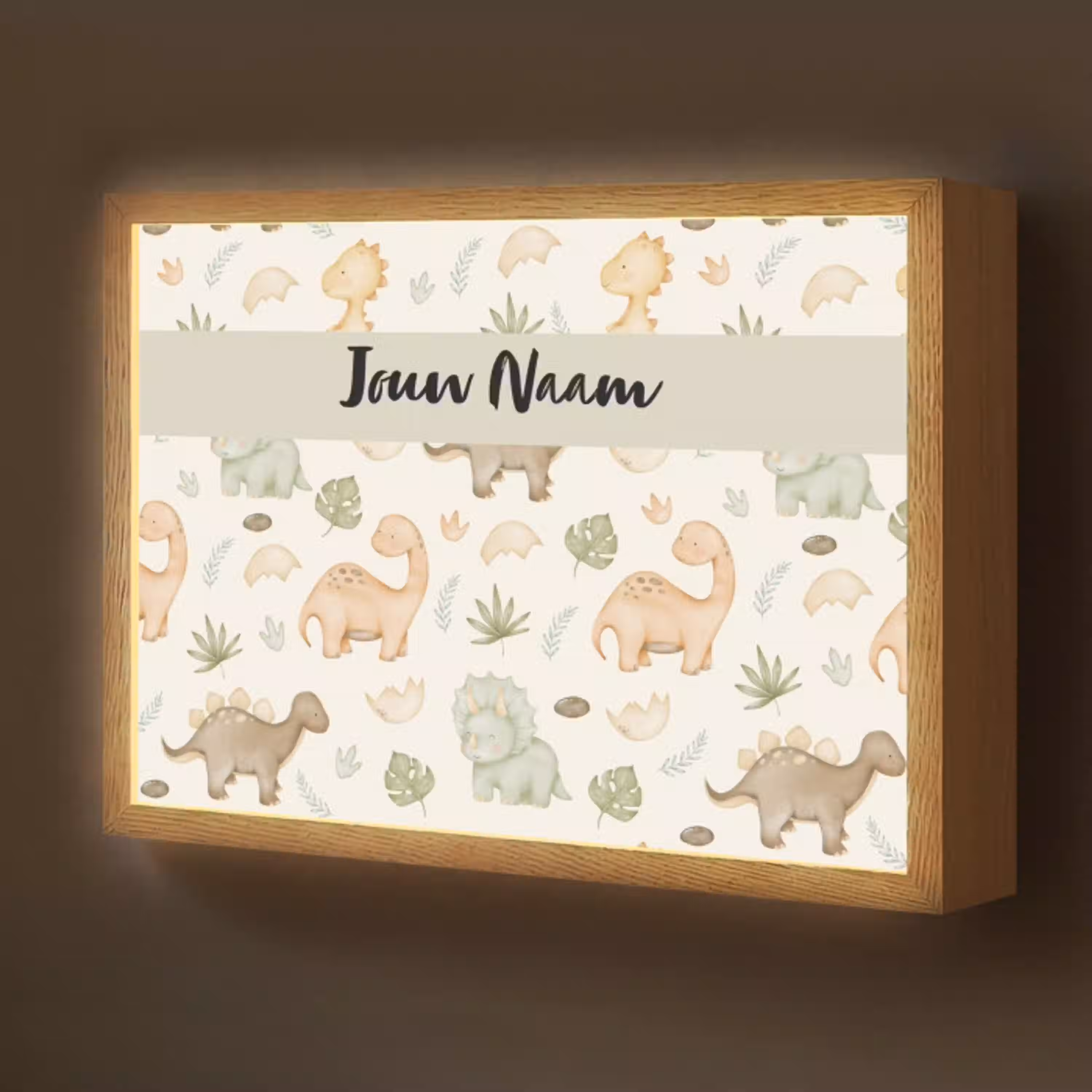 Dino - illustratie - Kleurrijk Light Box met batterij (Wandlamp kind) middel -z3d_website