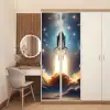 Ruimtevaart - Raket - Space - Sterren deurposter klein -sfeer3