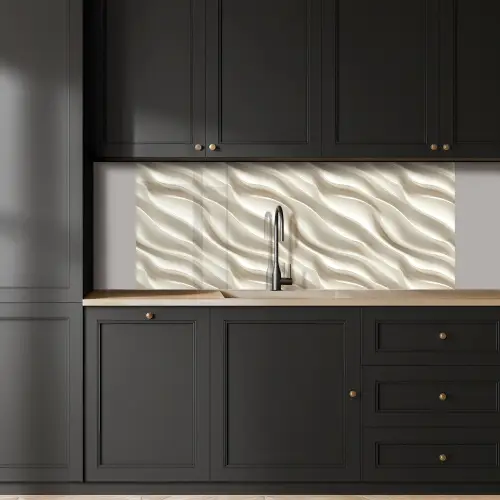 Diagonaal - Golven - Crème keuken achterwand 2 middel 871 -sfeer1