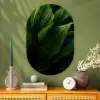 Bladeren - Schaduw - Groen - Textuur Wandcirkel Ovaal Glas middel -sfeer2