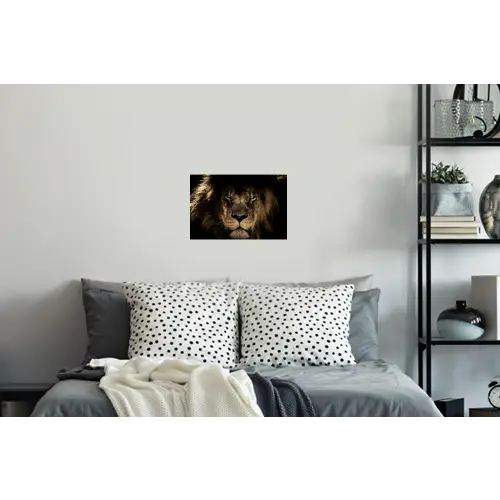 Leeuw - Dieren - Zwart - Portret Muursticker klein -slaapkamer