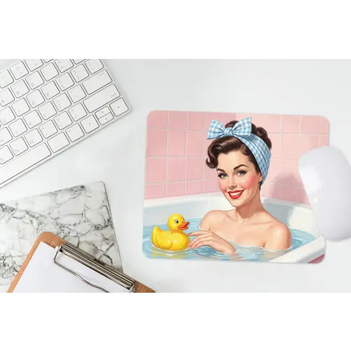 Badkamer - Eend - Blauw muismat rubber klein -witbureau
