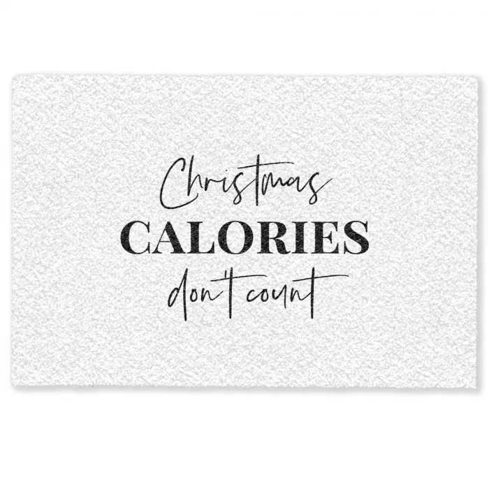 Kerst quote - Winter - Christmas calories - Wit Deurmat klein -zkaufland3d
