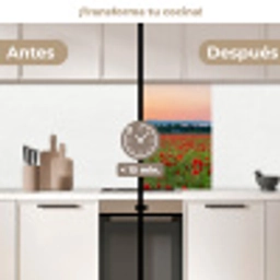 Klaprozen - Landschap - Rood - Bloemen keuken achterwand 2 middel -voor-na2_ES