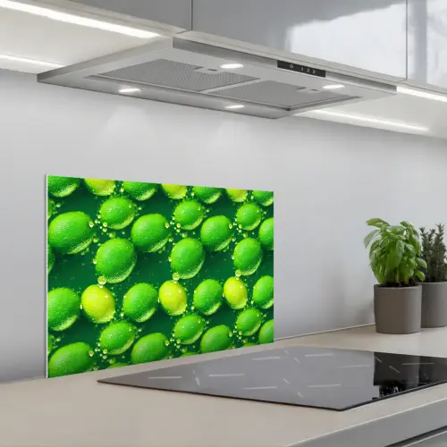 Limoen - Groen - Water keuken achterwand spatscherm klein 900 -3d_schuin