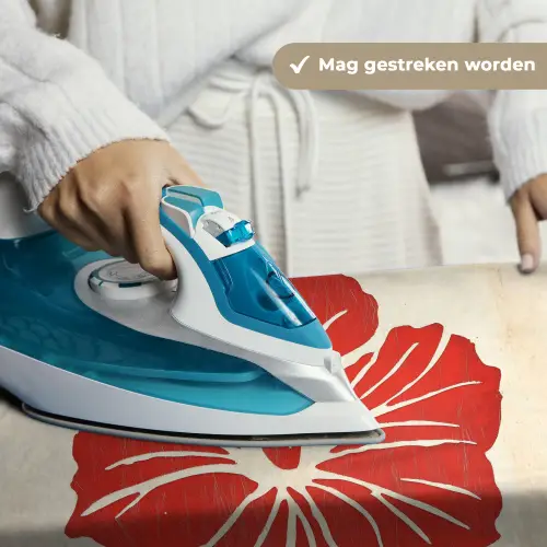 Rode hibiscusbloem - Textuur achtergrond - Beige Wandkleed katoen klein -sfeer9