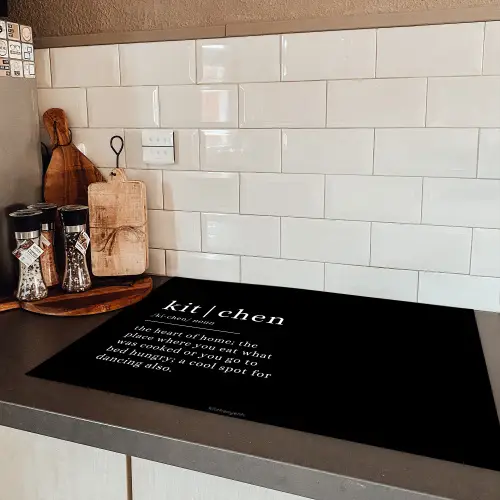 Quote - Zwart - Definitie keuken Inductie beschermer vinyl 3mm klein -sfeer3
