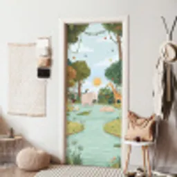 Jungle - Oase - Dieren - Kleurrijk deurposter klein -sfeer6