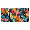 Schilderij - Abstract - Bloemen - Roze Muismat XXL klein -3d_leeg