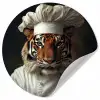 Tijger - Kokskleding - Bruin Wandcirkel behangsticker klein -3d