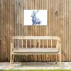 Delftsblauw - Haasje - Wit Tuinposter op houten frame 2 cm dik klein -sfeer4