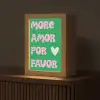 Amor - Valentijn - Groen - Tekst Light Box met kabel (Tafellamp) klein -z3d_website