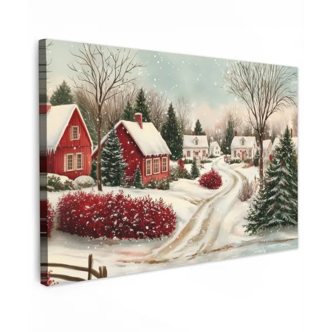 Kerstsfeer - Landelijk - Rood canvas 2cm klein -z3d