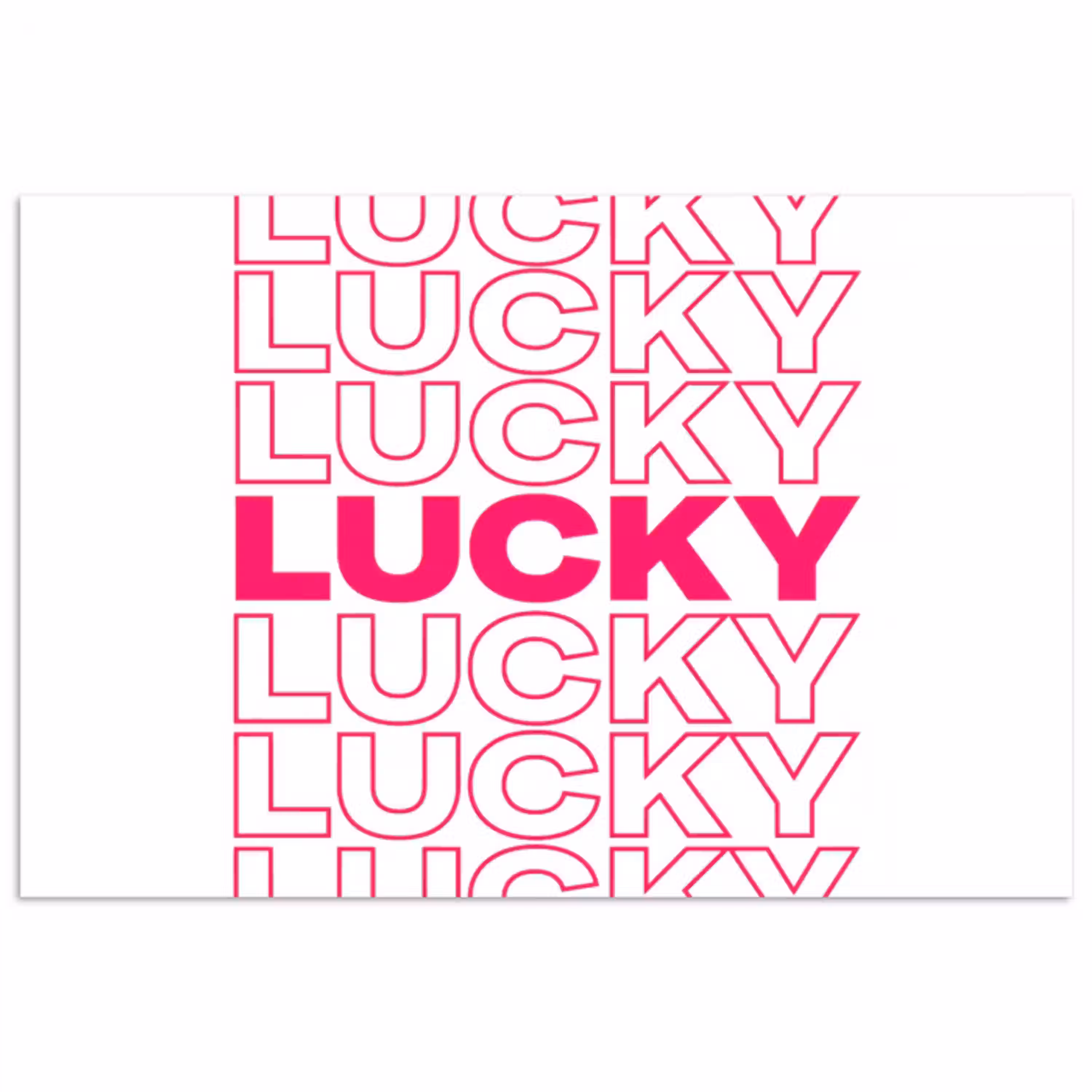 Lucky - Roze - Patroon poster papier klein -3d