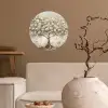Boom - Beige - Goud - Verflook - Grijs Wandcirkel behangsticker klein -sfeer1