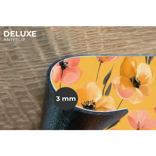 Bloemen - Geschilderd - Geel Placemat vinyl groot -closeup