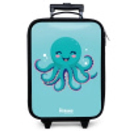 Octopus - Water - Blauw Kinderkoffer - Zwart klein -zzz_website3d