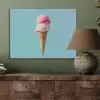 Bolletjes - Schepijs - Hoorntje - Blauw PET vilt klein -sfeer2
