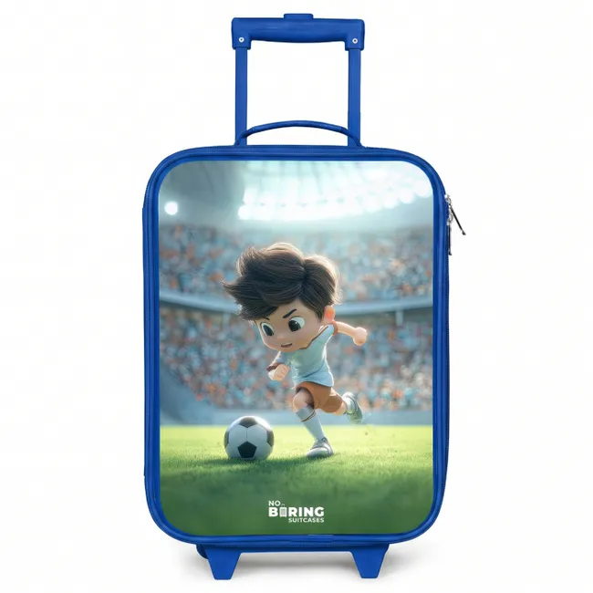 Kids’ Suitcase - Blue - Boy - Soccer - Stadium - Sunlight