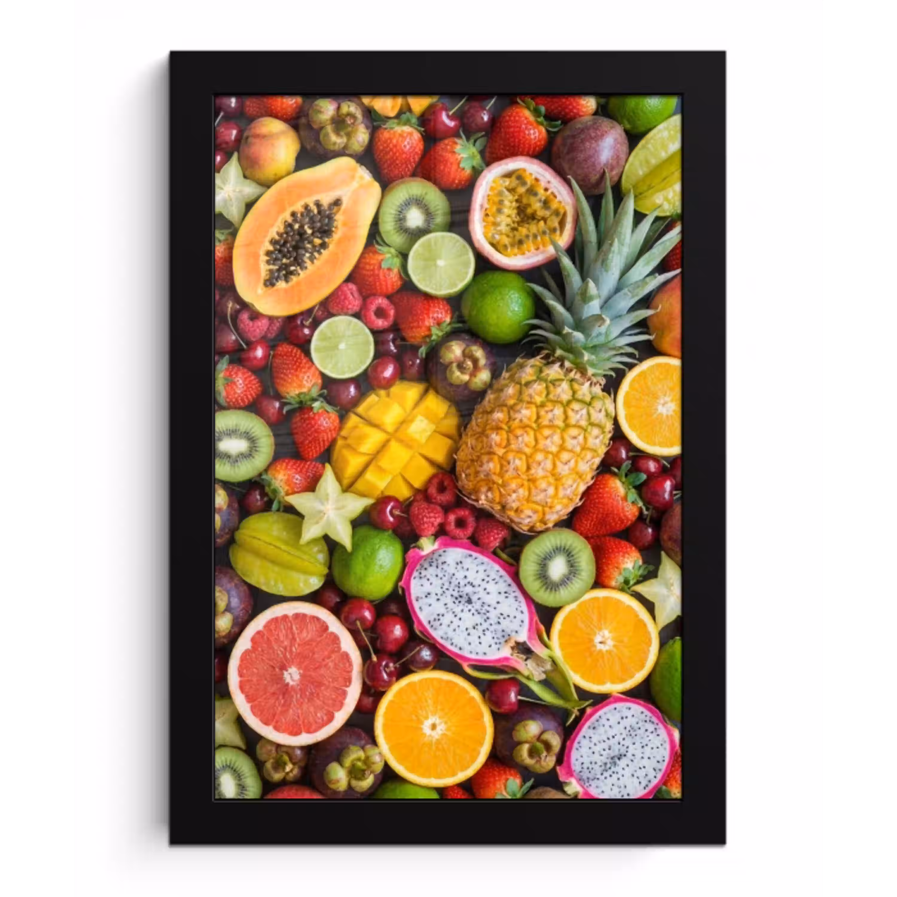 Fruit - Assortiment - Vers - Gezond - Kleurrijk fotolijst zwart zonder passe partout klein -3d