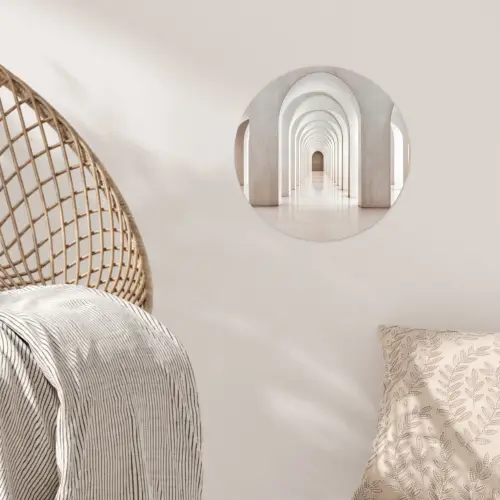Hal - Bogen - Symmetrisch - Modern Wandcirkel behangsticker klein -sfeer4