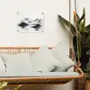 Bergen - Mistig - Water - Wit tuinposter los doek klein -sfeer7