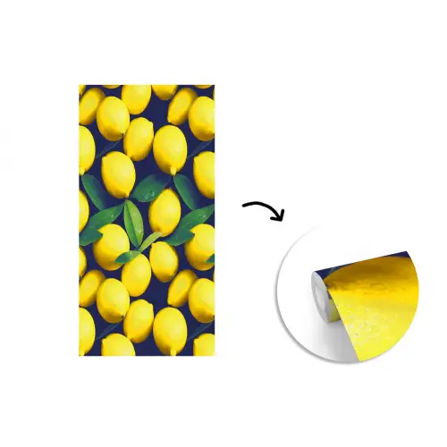 Gele - Citroenen - Druppels - Fruit fotobehang vinyl groot 64 -3d