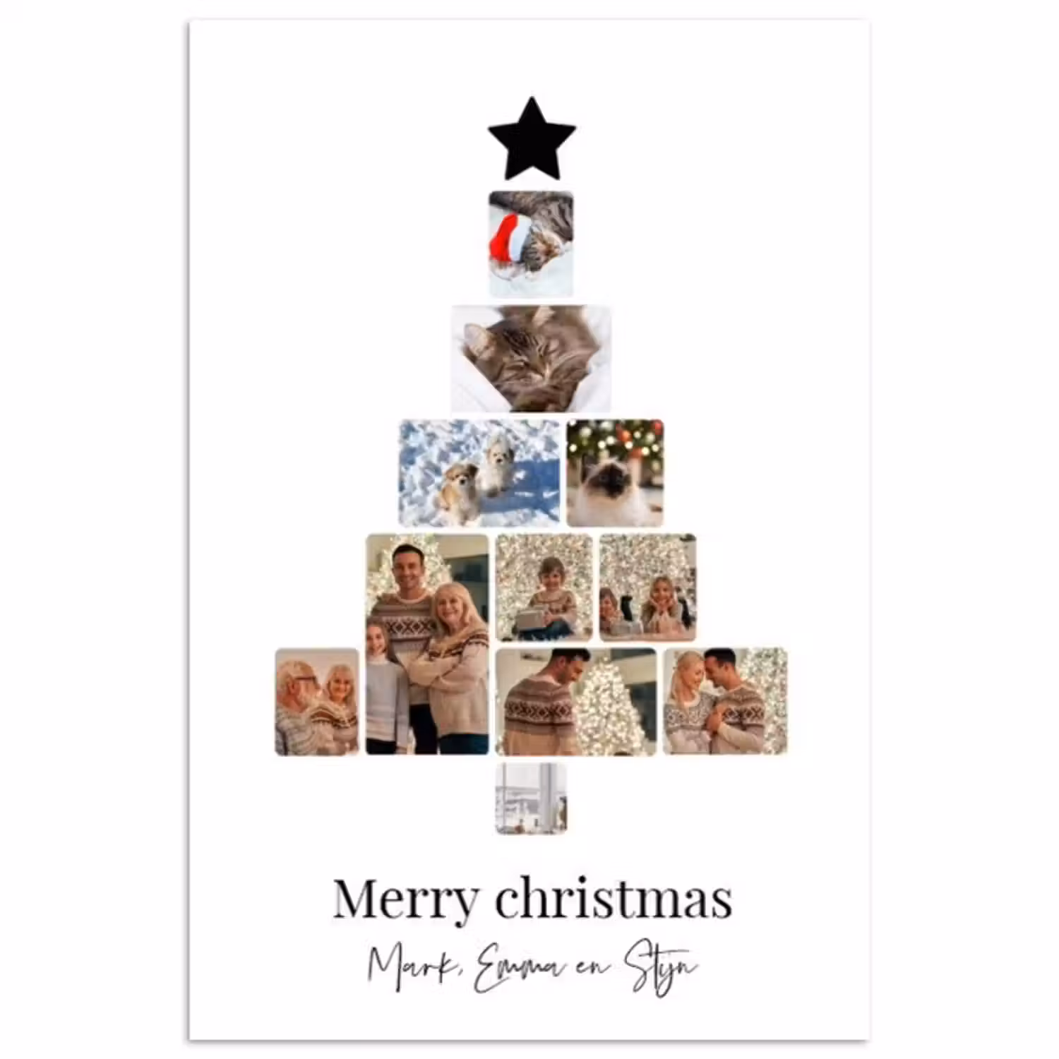 Gepersonaliseerde poster - Merry Christmas - Collage