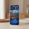 Grachten Amsterdam - Huizen - Stad - Kleurrijk Telefoonhoesje iPhone 17 Pro Max klein -sfeer2