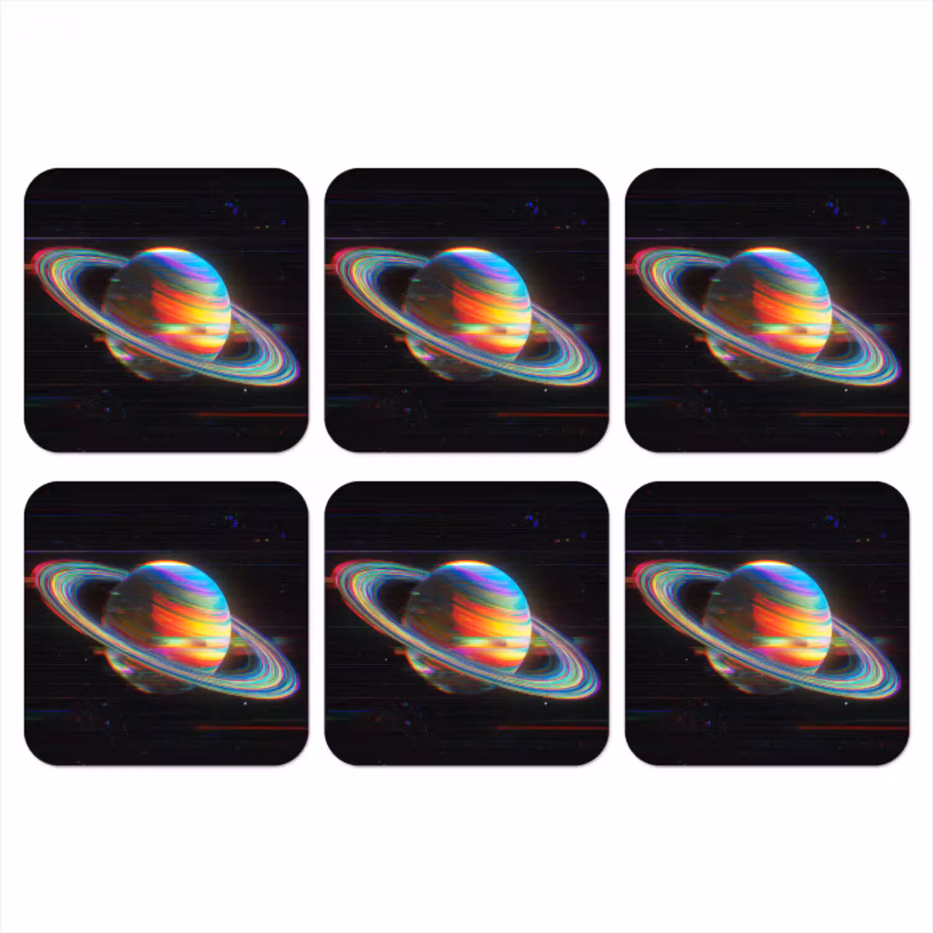 Planeet - Cirkel - Kleurrijk onderzetter kurk middel -3d