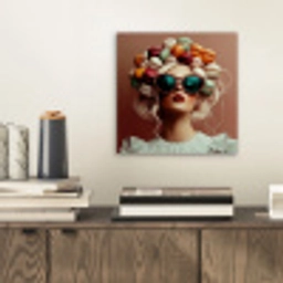 Vrouw - Macarons - Bril aluminium wit klein -sfeer1