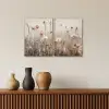 Bloemen - Beige - Modern - Roze Canvas - Meerluiken 2 luik klein -sfeer3