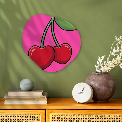 Kers - Roze - Fruit Wandcirkel Organisch Forex 3mm klein -sfeer2