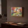 Landschap - Kleurrijk - Olieverf - Kunst Light Box met batterij (Wandlamp) middel -sfeer1