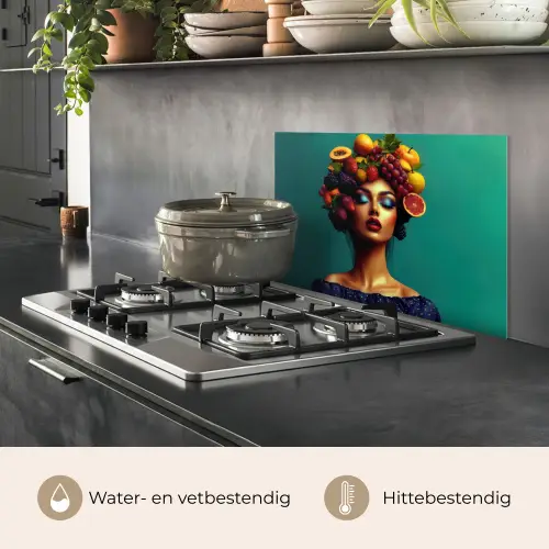 Vrouw - Hoodtooi - Tropisch - Fruit - Druiven keuken achterwand spatscherm klein -usp_NL