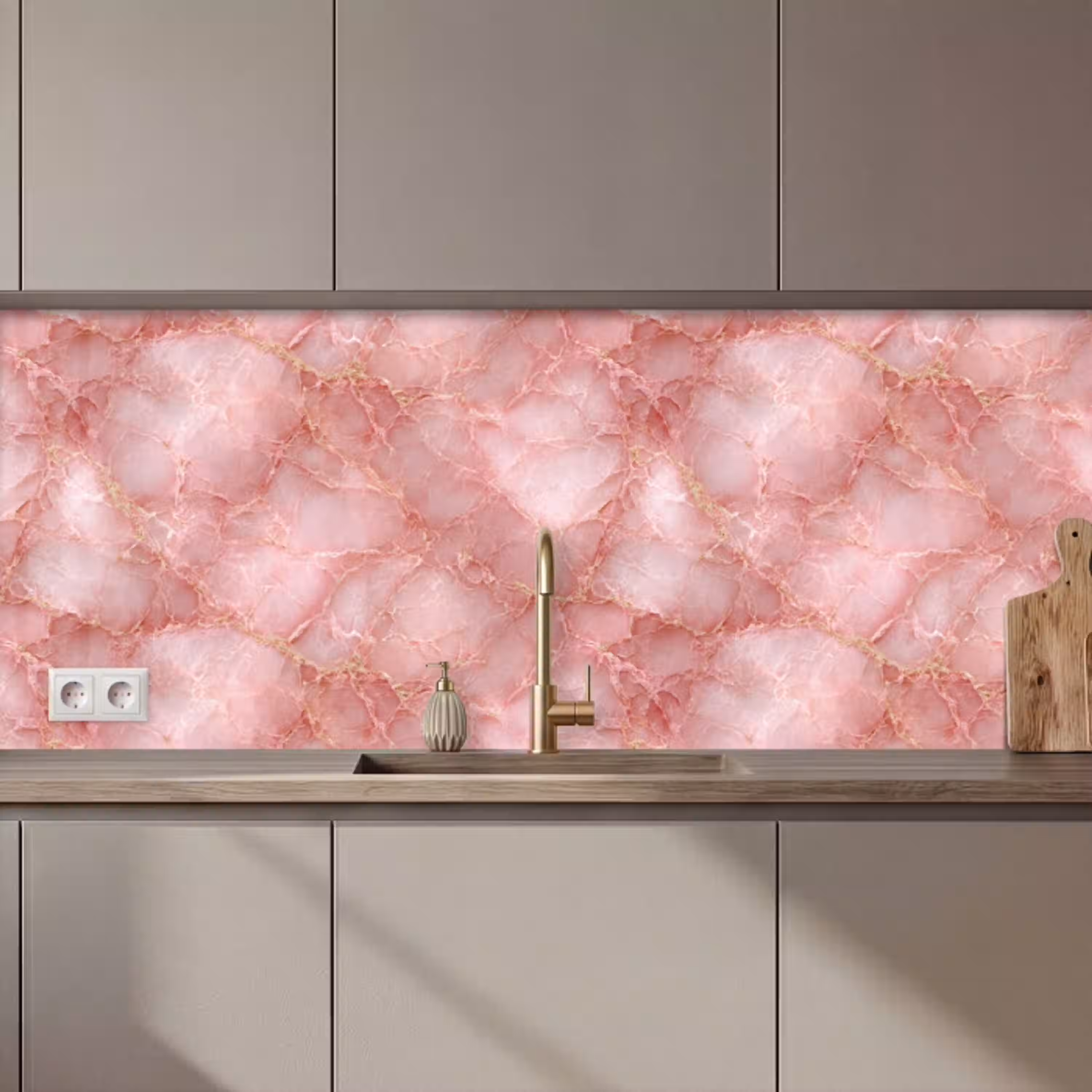 Roze - Kwarts - Goud - Marmer keuken achterwand 2 middel 871 zz_3dshopping